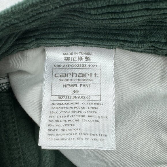 Carhartt Newel Pants Corduroy Womens Size 30 Straight Green Button Fly - Picture 6 of 6